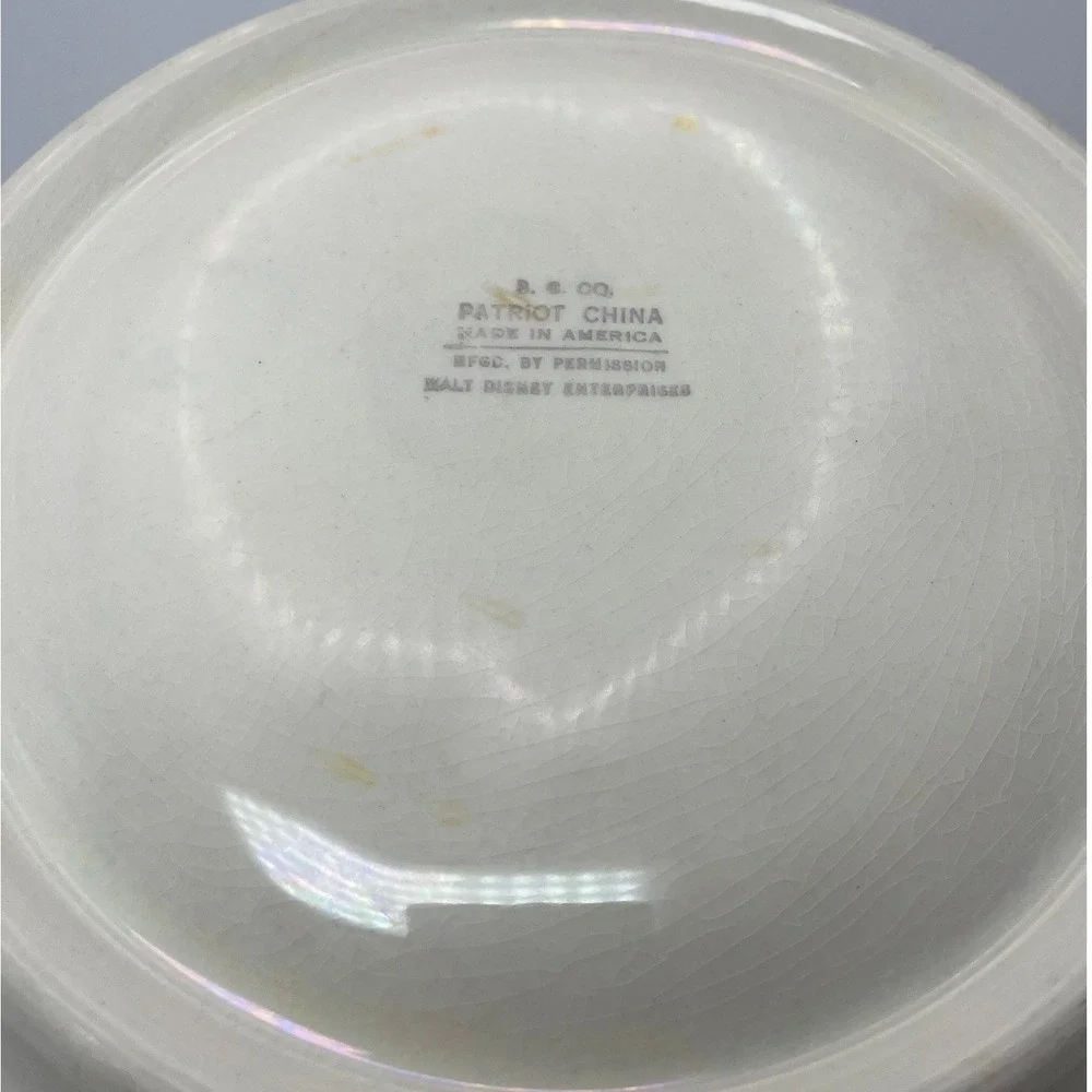 Vintage Walt Disney Mickey Mouse‎ Pluto Divided Plate Patriot China USA 1930s